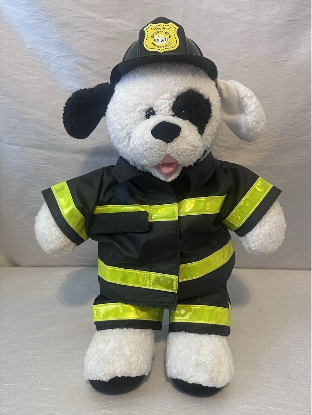 Build A Bear Cookies And Cream Black And White Puppy Dog Spots Plush 16"